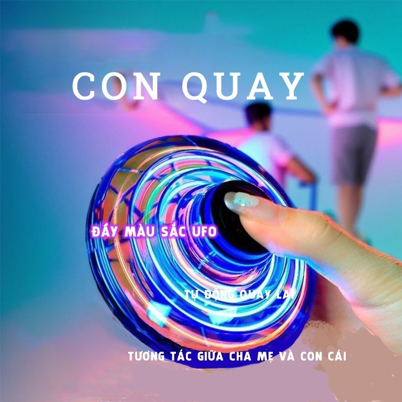 Đồ chơi Con quay ma thuật Fidget Spinner Hình Đĩa Bay UFO – Bay xoay 360°, Đèn LED Siêu Đẹp, Cảm Ứng Hồng Ngoại