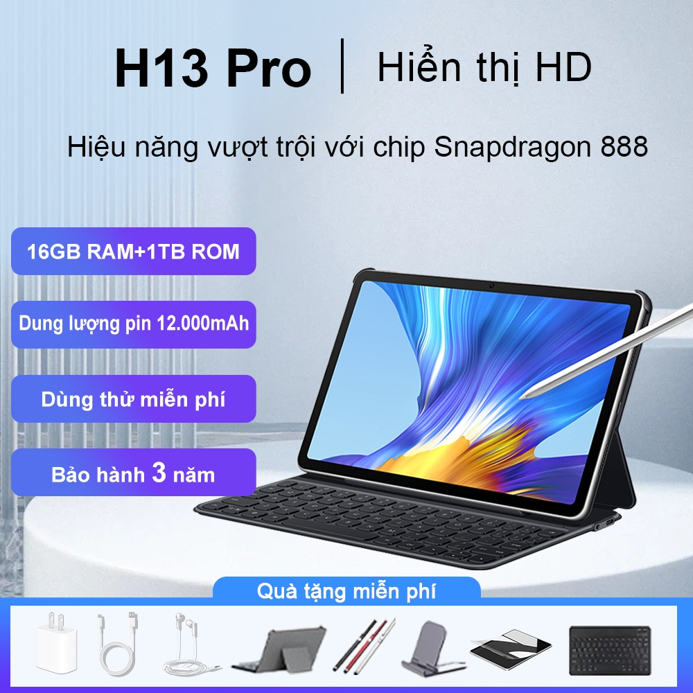 Máy tính bảng 2025 10.3 inch 16GB RAM 1TB dung lượng hỗ trợ 2 SIM COD