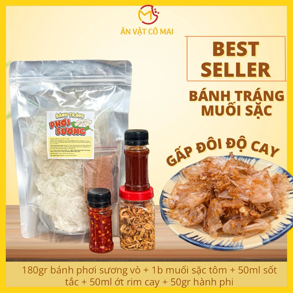 Set Bánh Tráng Muối Sặc Cay Best Seller - Ăn Vặt Cô Mai, Bánh Tráng Cô Mai