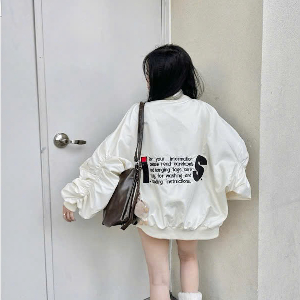 Áo Khoác Gió Bomber Dù Tay Nhún Thêu Full Chữ S,Kiểu dáng gọn nhẹ, năng động.hn.