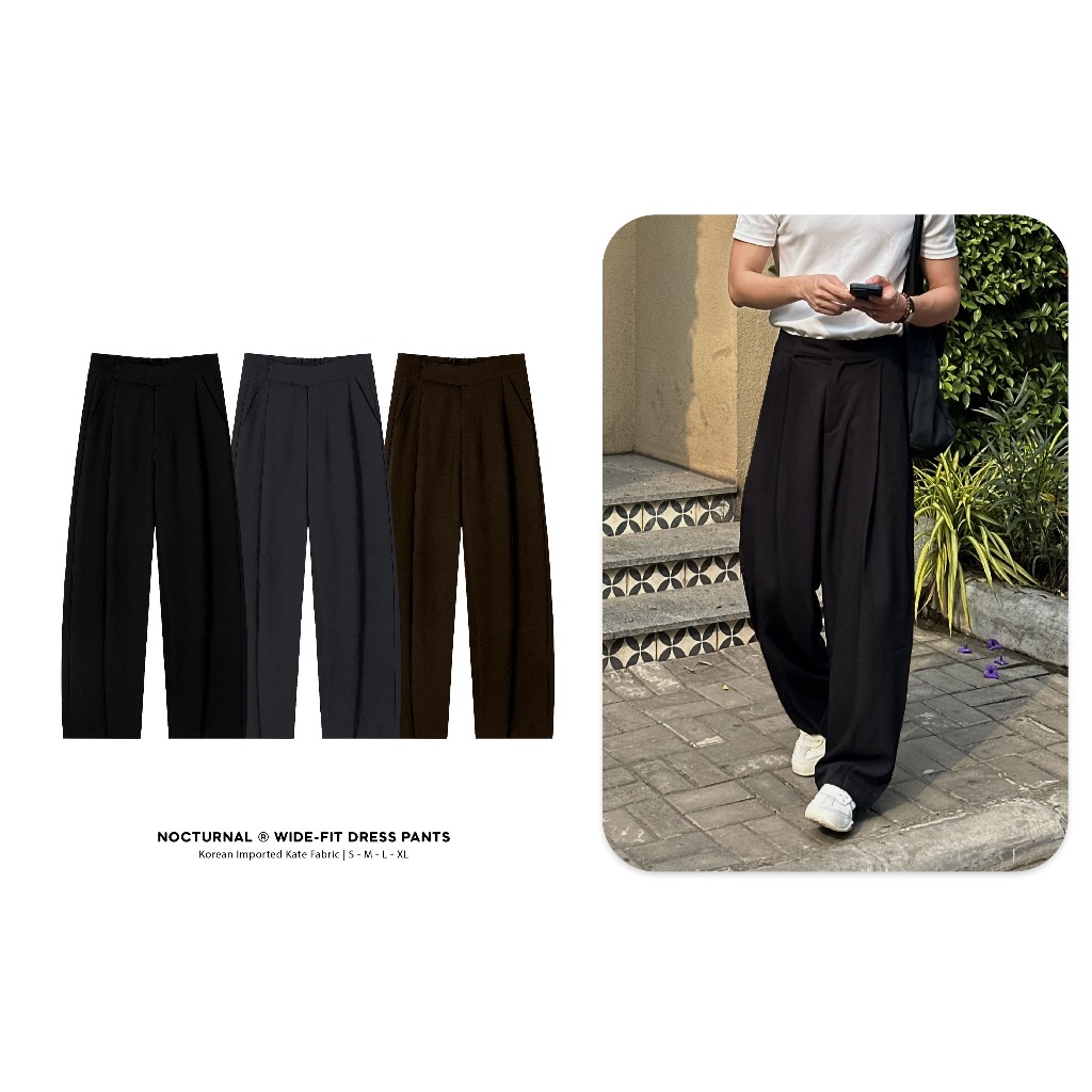 Quần Âu Ống Rộng NOCTURNAL Wide-fit Dress Pants Nam Nữ Unisex Local Brand