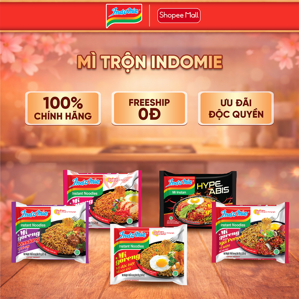(Chọn vị) Mì trộn Indomie đủ vị- Thùng 40 gói