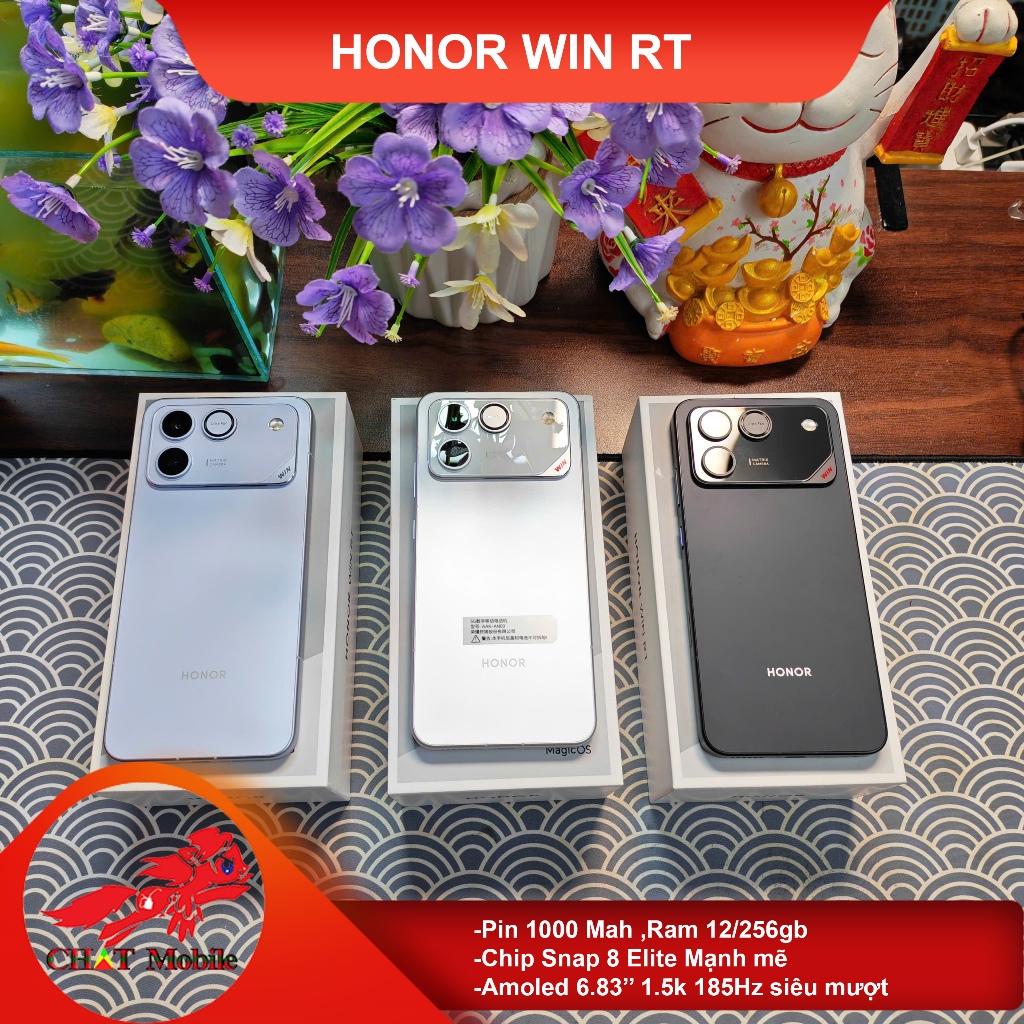Điện thoại Honor Win RT Fullbox Ram 16/512Gb ,Snap 8 Elite (3nm) ,Amoled 6.83'' 1.5k 185Hz ,Pin 1000 mah 100w