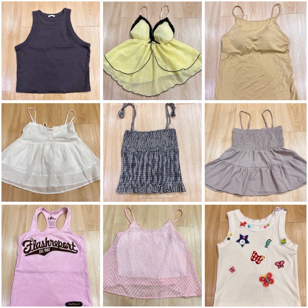 (Updated T8/26) Áo 2 dây cami & 3 lỗ si 2hand