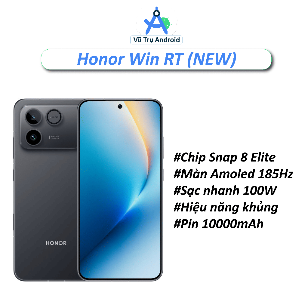 Điện thoại Honor Win RT Fullbox RAM 12/256GB chip Snapdragon 8 Elite màn 1.5K pin 10000 mAh hỗ trợ sạc nhanh 100W