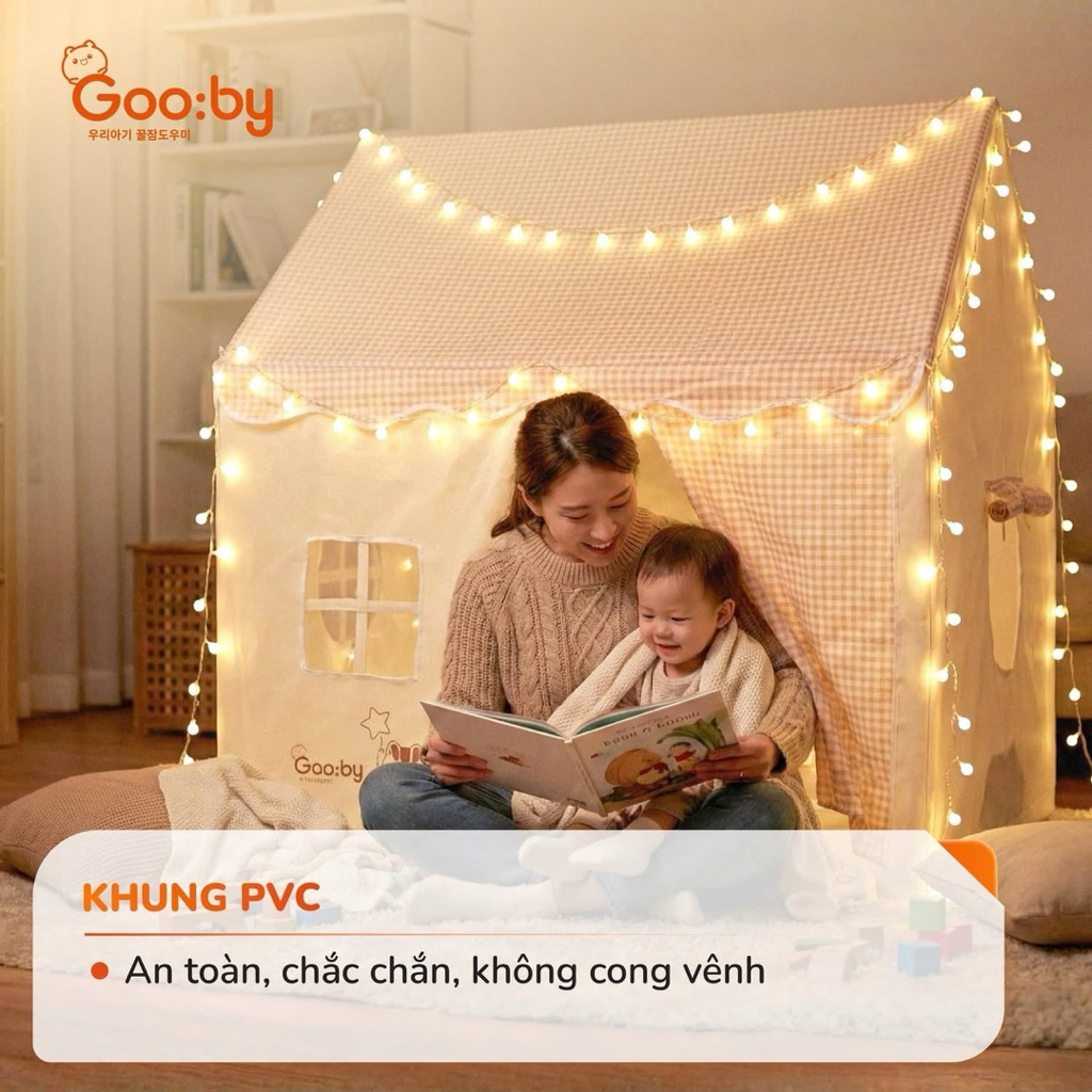 Lều Mori Gooby - Ngôi nhà cho bé kích thước 120x100x125cm
