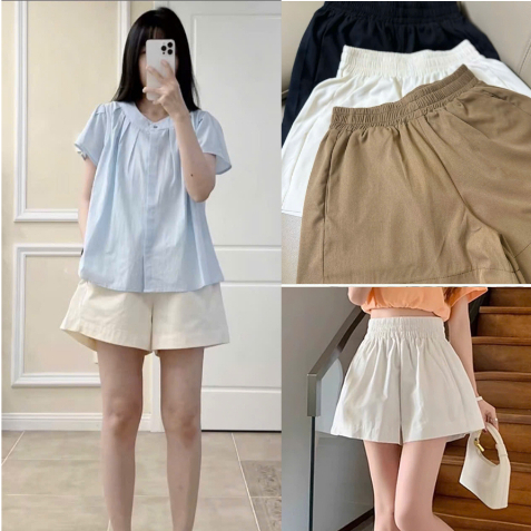 Quần short Phồng kaki cạp chun lưng cao kiểu mới