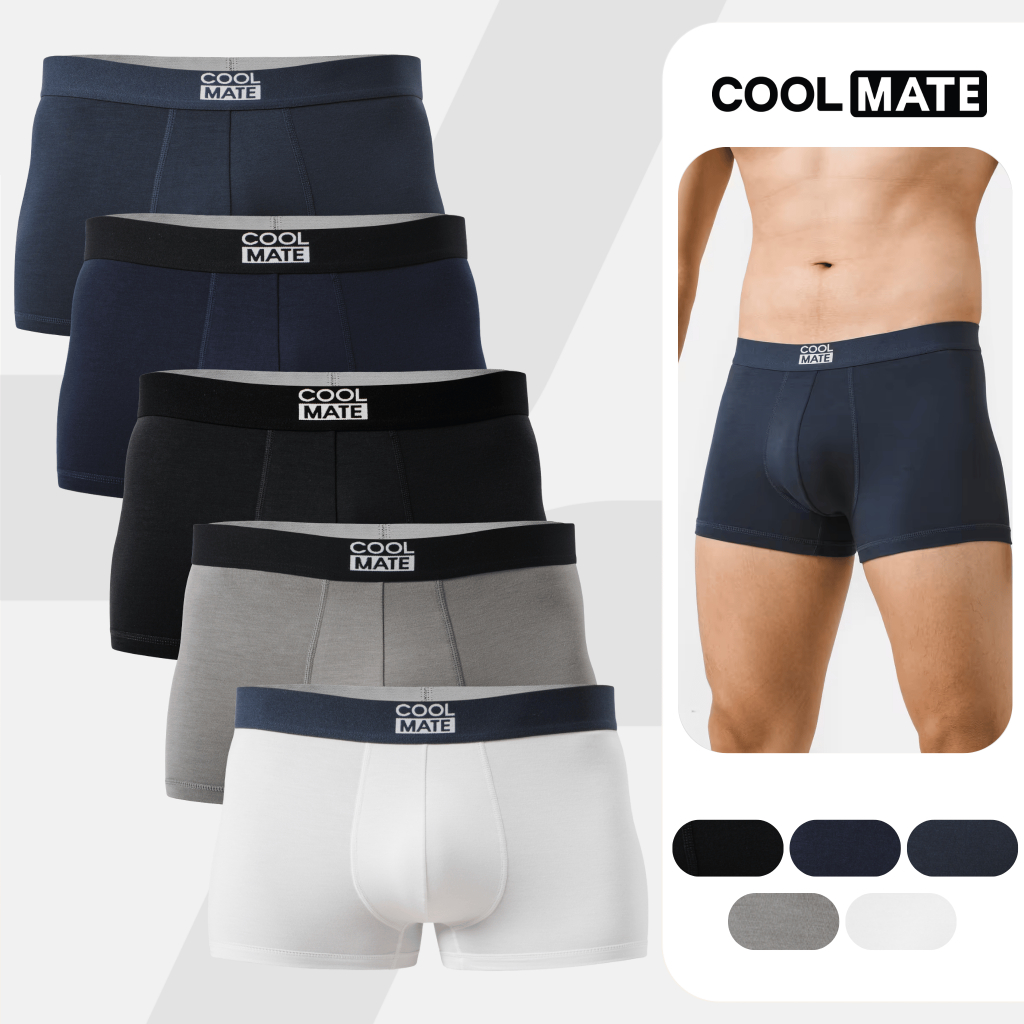 Combo 5 quần lót sịp nam trunk bamboo mềm mại, kháng khuẩn, thấm hút Coolmate [Màu ngẫu nhiên]