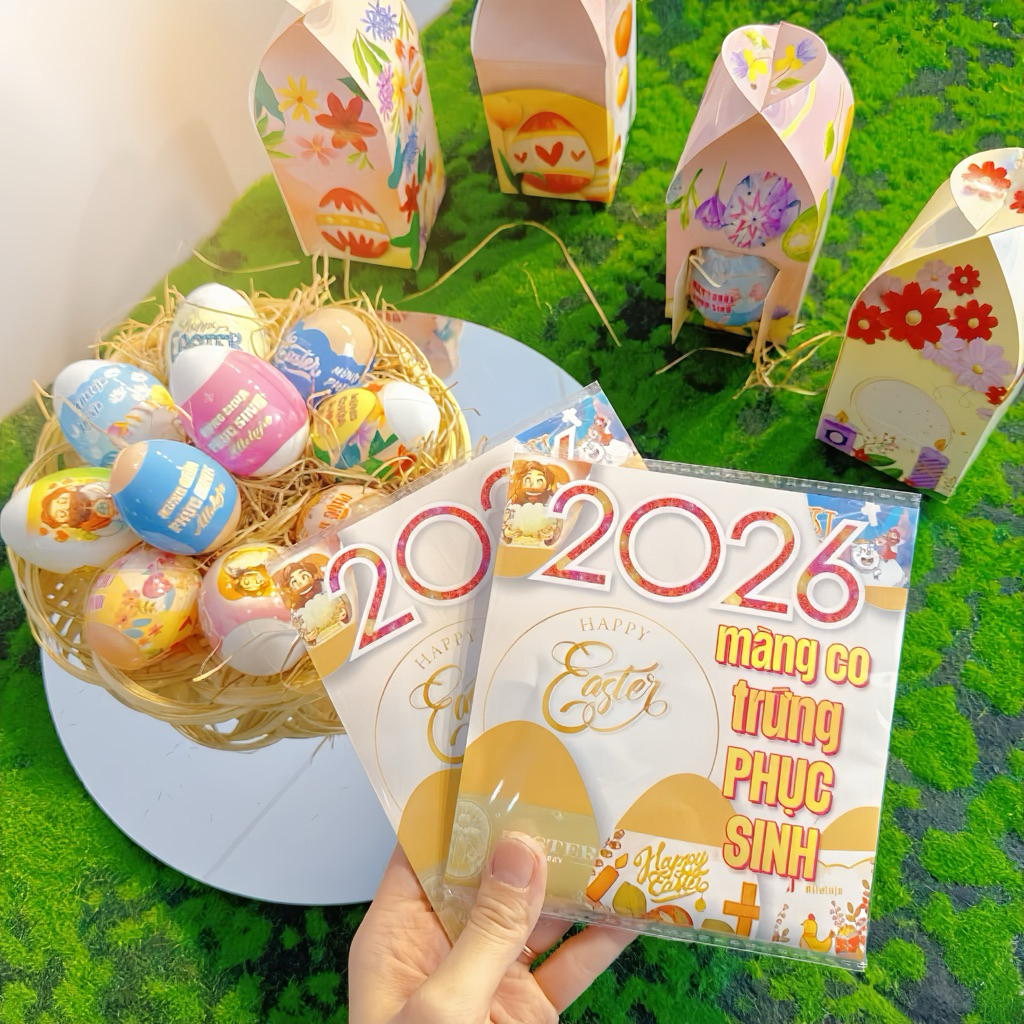 100 MÀNG BỌC TRỨNG PHỤC SINH, EGG EASTER, NHÃN BỌC TRỨNG PHỤC SINH, MÀNG CO TRỨNG PHỤC SINH