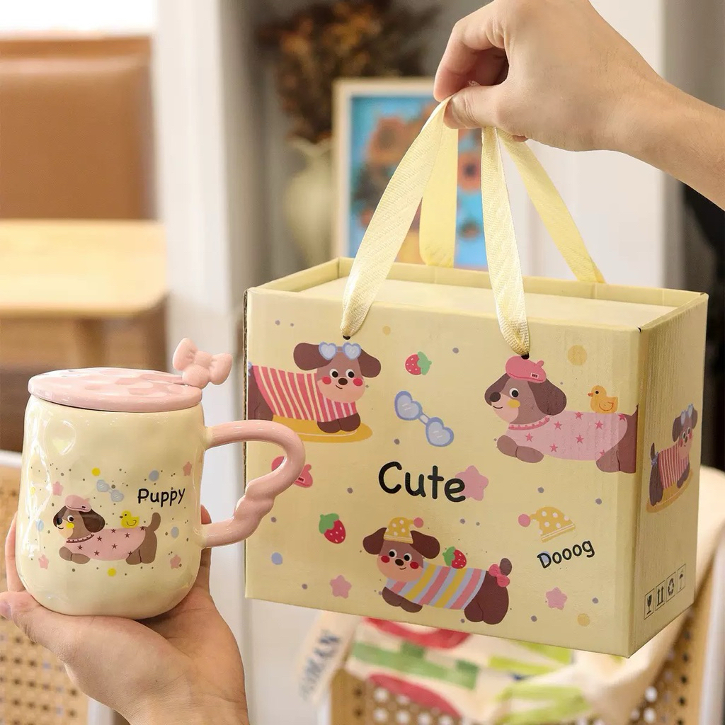 Cốc uống hoạ tiết cute chất liệu sứ
