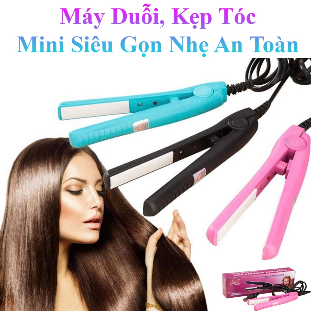 Máy Duỗi, Kẹp Tóc Mini Siêu Gọn Nhẹ An Toàn Nhiều Màu Sắc