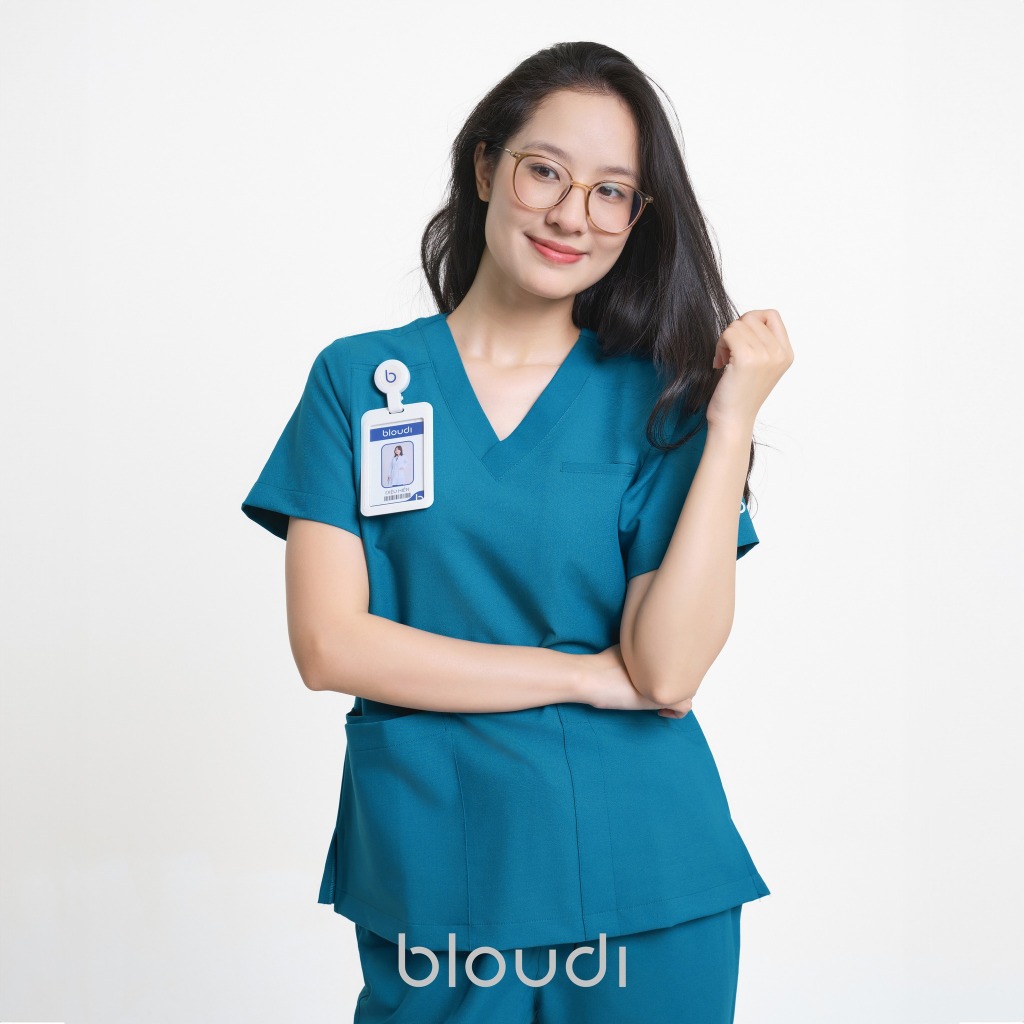 Bộ Scrubs Bác Sĩ Nữ Bloudi Plus, quần áo phòng mổ, đồng phục phẫu thuật, đồng phục spa, nha khoa