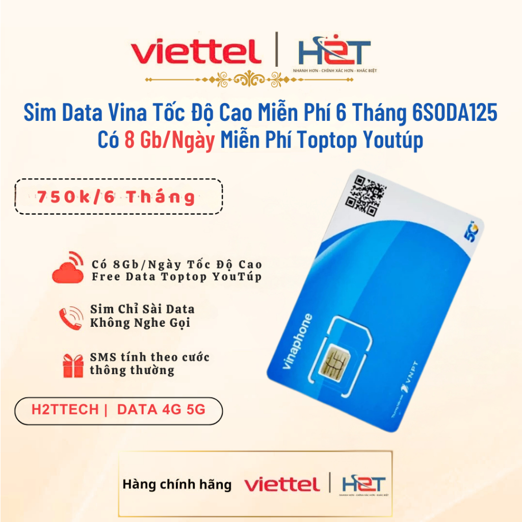Sim Data Vina 6 Tháng Giá Rẻ 6Soda125 Free TốpTốp & YuTúp Tốc Độ Cao