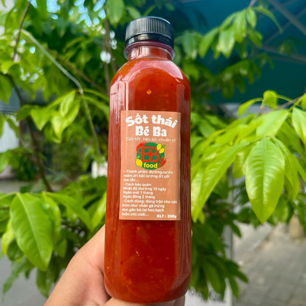 Sốt Thái Trộn Sứa, Chân Gà Rút Xương - BÉ BA - Chai 330g - Chua Cay Đậm Vị - Trộn Đa Năng (Tai Heo, Gân Bò, Trứng Non)