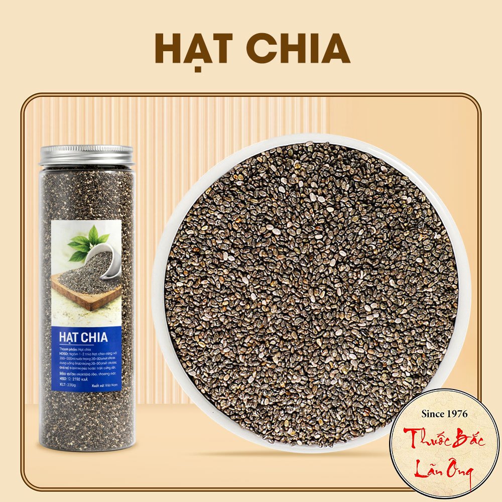 Hạt chia 100g, hạt chia đen, eat clean, dùng pha trà, làm sinh tố, nước ép, nấu ché dưỡng nhan