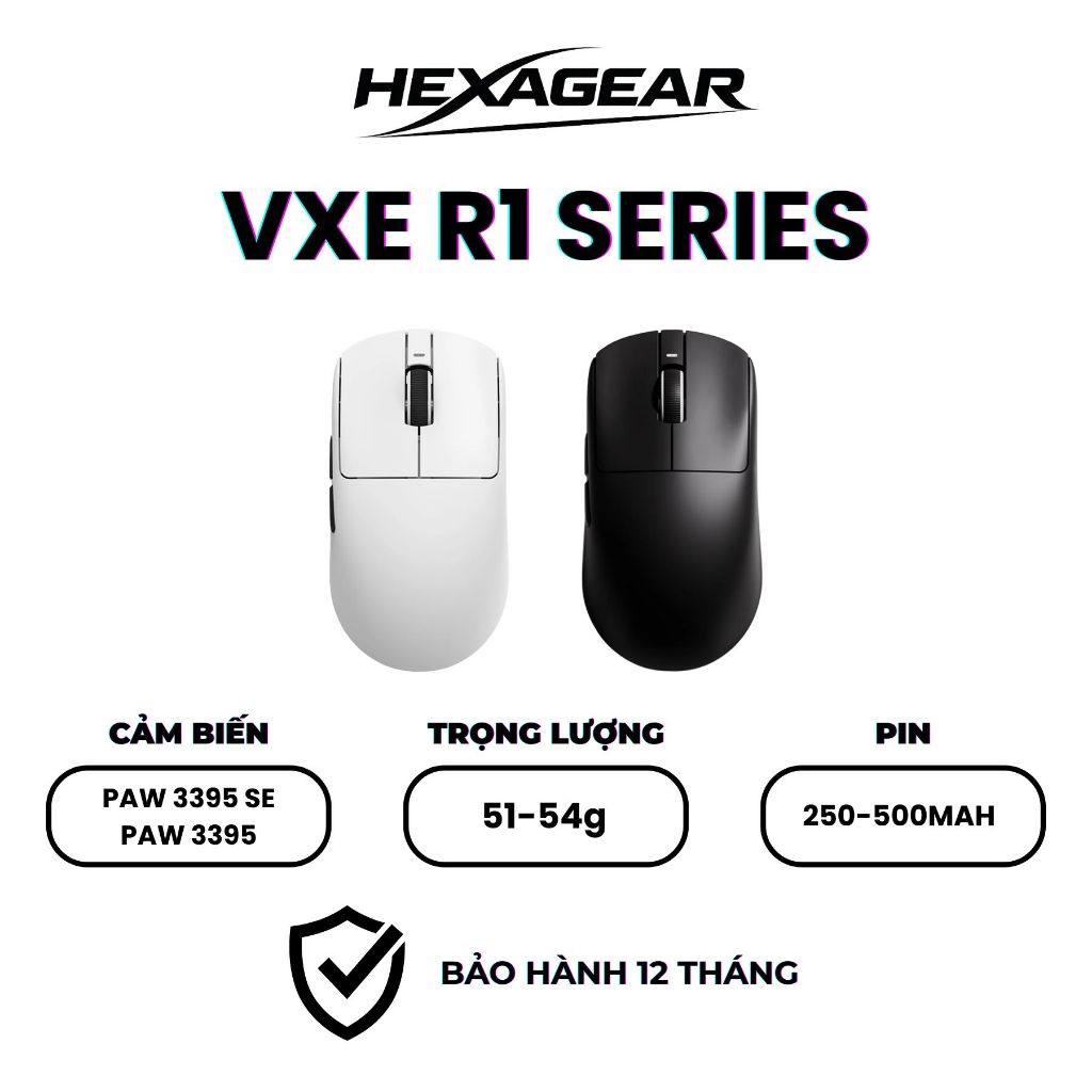 [GIAO NGAY] Chuột Gaming Không Dây VXE R1S | R1 SE+ | R1 Pro | R1 Pro Max - NEWSEAL - BH 12 Tháng