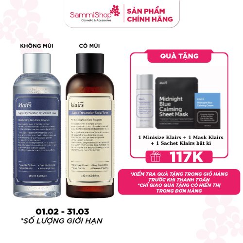 Nước hoa hồng Klairs Supple Preparation Toner