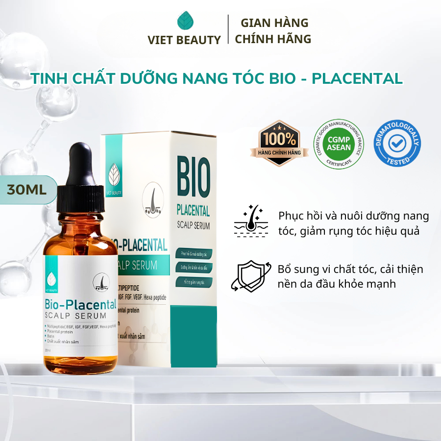 Tinh chất dưỡng nang tóc, tăng mật độ tóc Bio-Placental Scalp Serum VIETBEAUTY giúp giảm rụng tóc