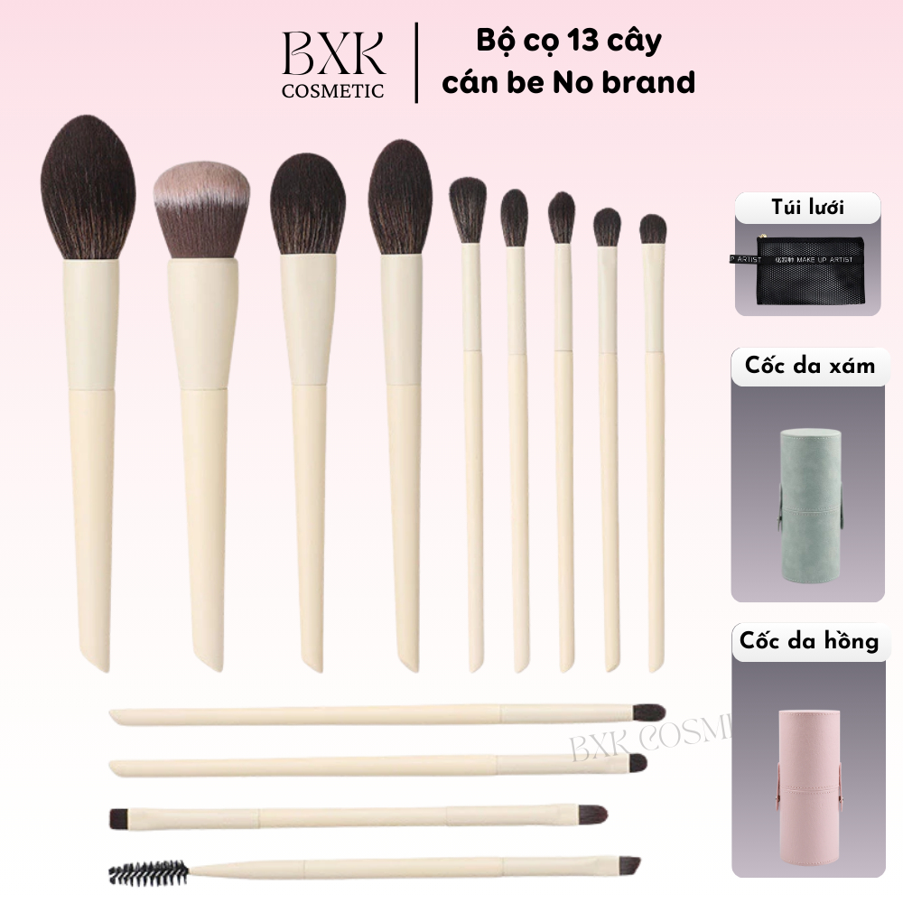 Bộ cọ trang điểm No Brand 13 cây thân gỗ cọ makeup cá nhân bộ cọ trang điểm 13 món bám phấn tốt mềm mịn BXK COSMETICS