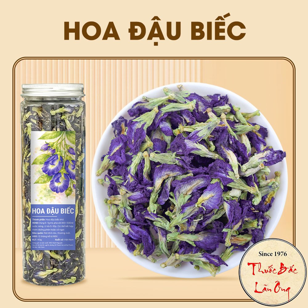 Hoa đậu biếc sấy lạnh 100g, trà hoa đậu biếc, pha trà, nấu chè, nấu xôi, làm bánh, thạch