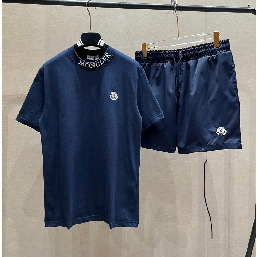 Bộ Quần Áo Nam Mùa Hè MONCLERA Thêu cổ Chất Cotton thoáng khí - Bộ Cộc Hè Nam Nữ MONCLERA Đủ màu