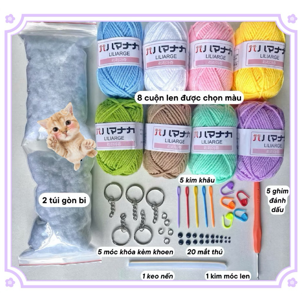 Combo len 25g tập móc đan cho người mới bắt đầu