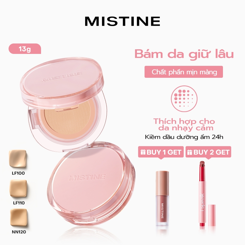 MISTINE Cushion Cầu Vồng Xiêm La 12H – Kiềm Dầu Suốt Ngày, Lâu Trôi, Chống Nước & Mồ Hôi – 1 Hộp Nguyên Bản 13g
