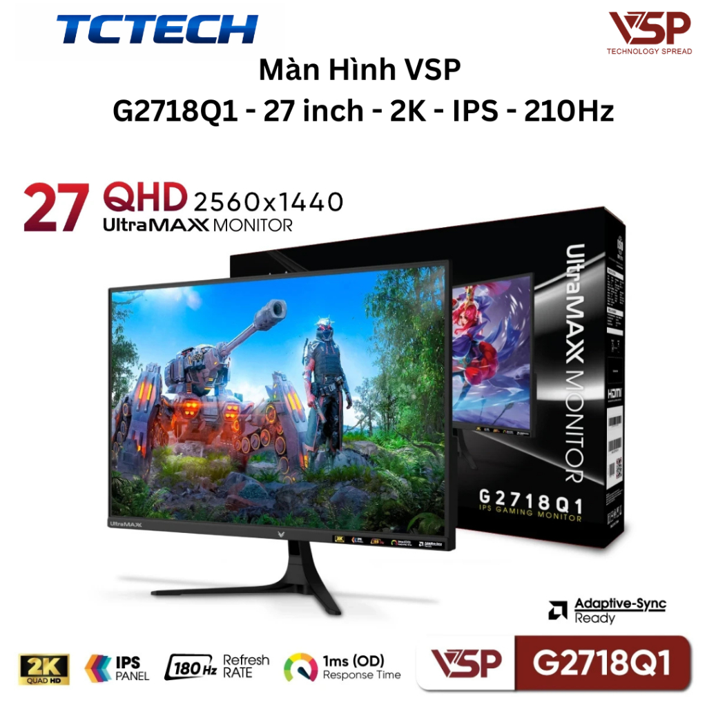 Màn Hình VSP G2718Q1 - 27 inch - 2K - IPS - 210Hz Chính Hãng