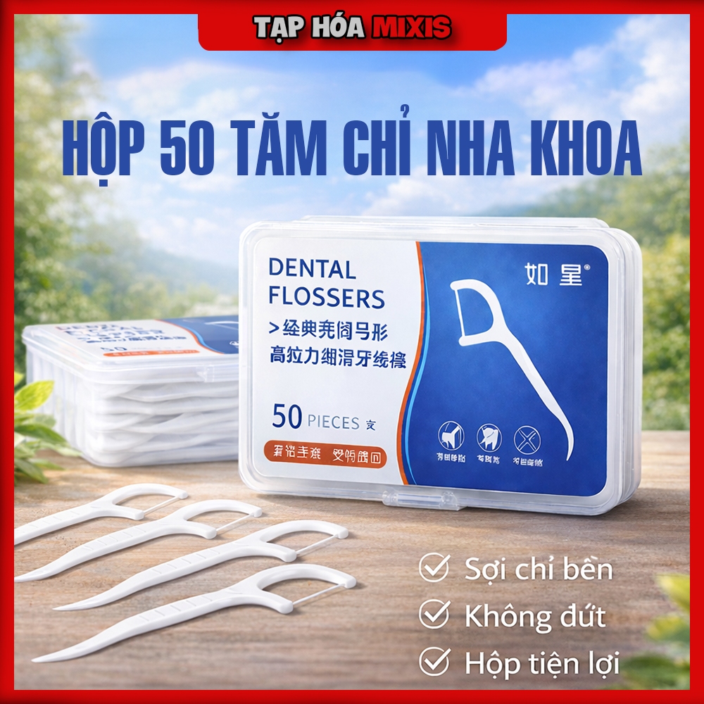 Combo 9 Hộp 450 Chiếc Tăm Chỉ Nha Khoa, Vệ Sinh Sạch Sẽ Kẽ Răng Chân Nướu Chăm Sóc Răng Miệng - GD38