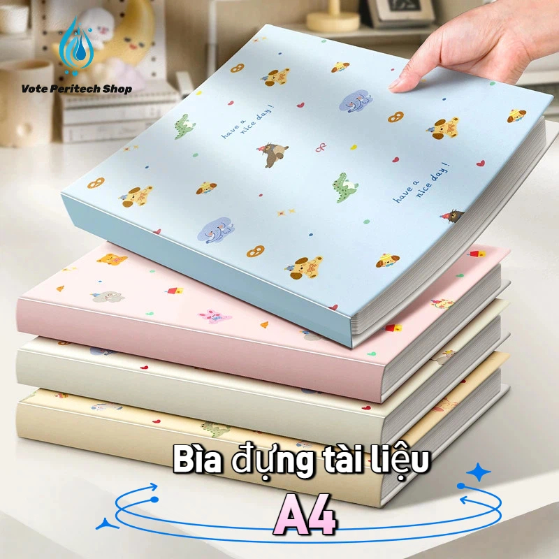 File Lá Tài Liệu Deli A4 30/40/60 Túi – Màu Pastel, Hàn Siêu Âm, Đa Năng, Họa Tiết Dễ Thương