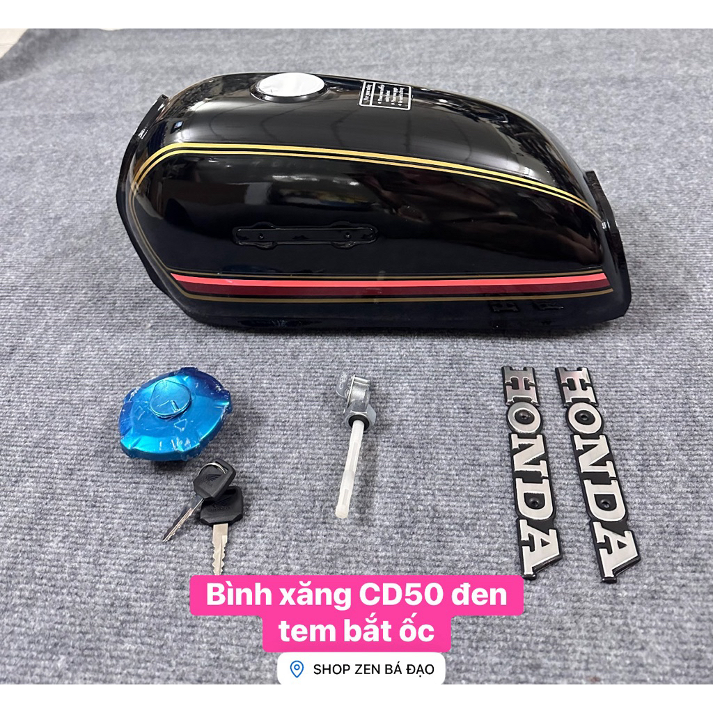 Bình xăng CD50 đen tem bắt ốc