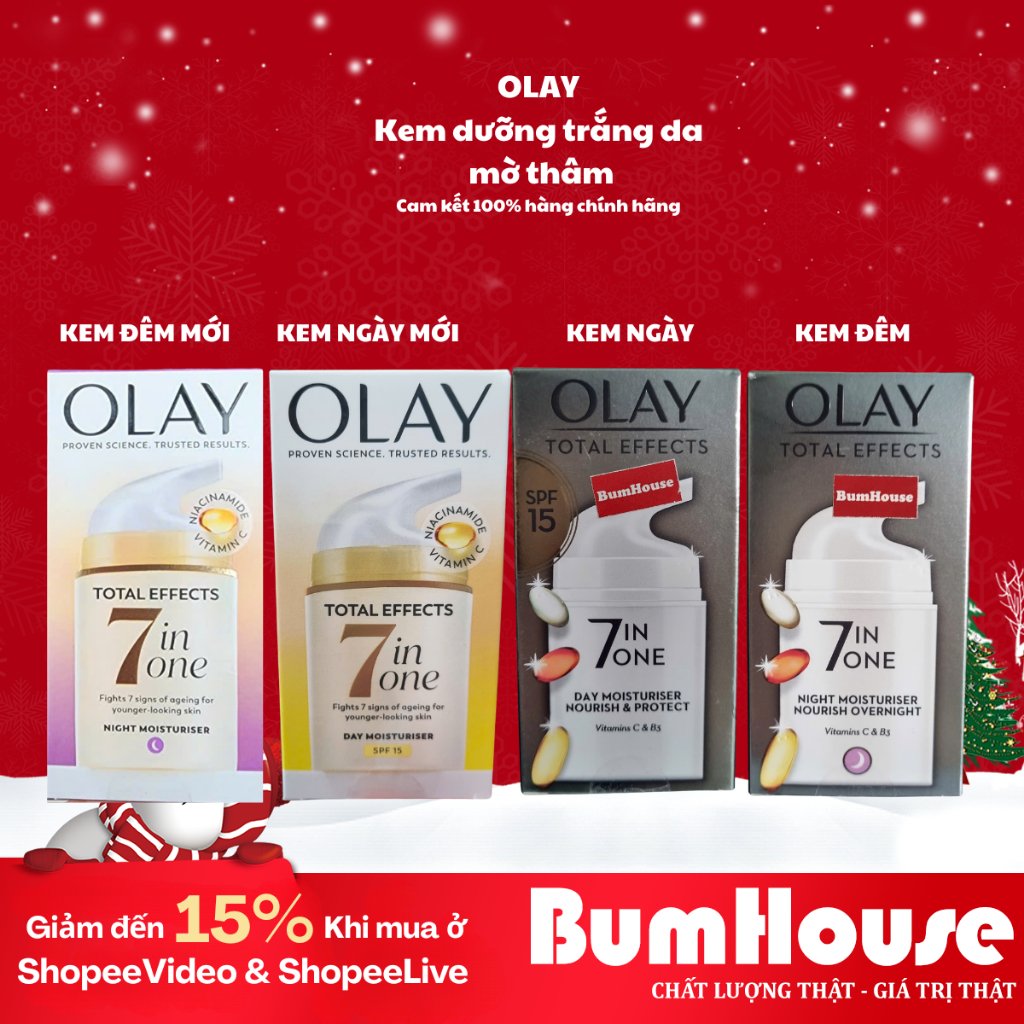 Kem dưỡng da giảm lão hóa Olay Total Effects 7 In 1 Moisturiser Nourish & Protect 50ml (bản UK mẫu mới)