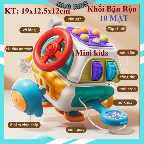 Khối bận rộn size lớn 10 mặt chủ đề vũ trụ, hộp bận rộn 10 trò chơi phát triển giác quan và tư duy cho bé từ 1-3 tuổi