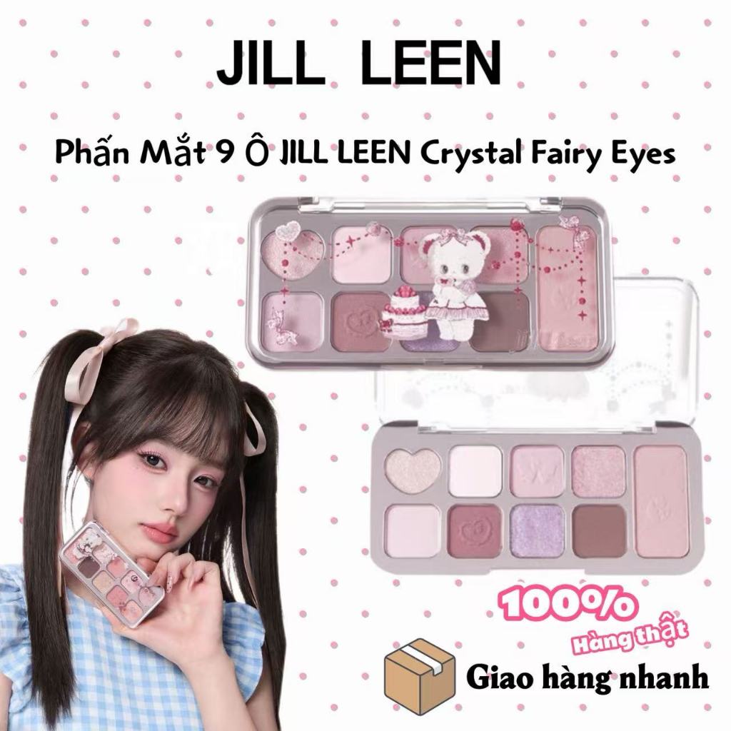 [JILL LEEN]Bảng Phấn Nhũ Mắt Má Bắt Sáng 9 Ô Màu đa năng JILL LEEN Cute Bear Colorful Lấp Lánh Nhũ