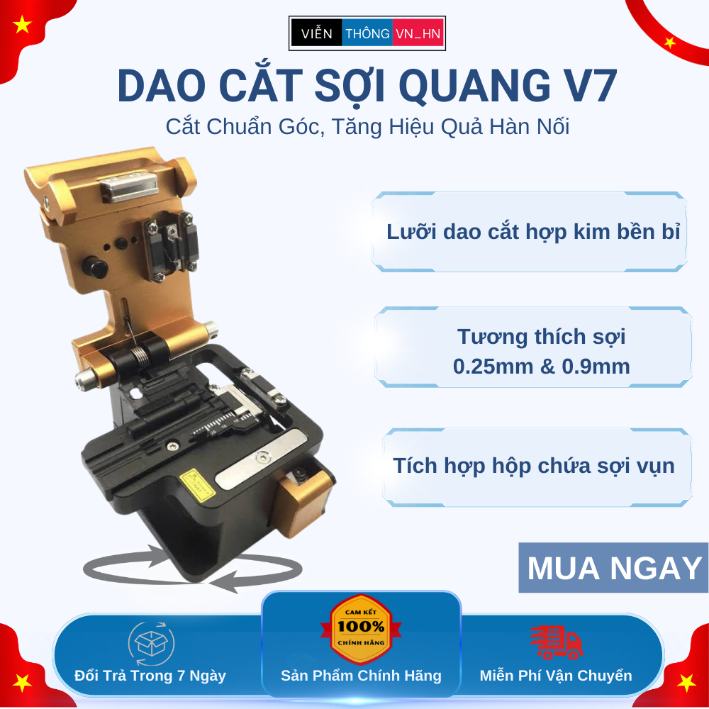 Dao Cắt Sợi Quang V7 – Cắt Chuẩn Góc, Tăng Hiệu Quả Hàn Nối