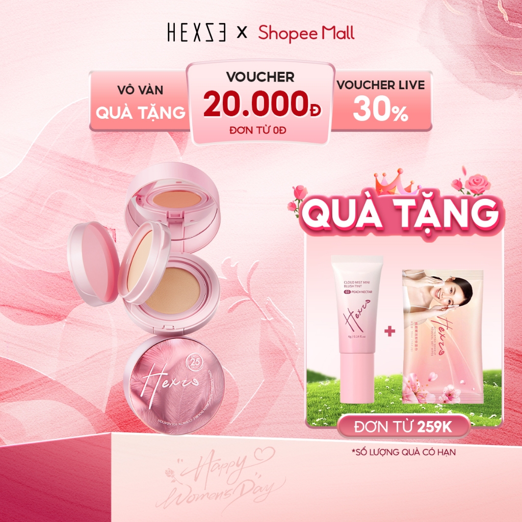 [LIVESTREAM] Cushion 2 in1 kèm chống nắng (Cushion 13g+phấn phủ 6.5g) cho lớp trang điểm hoàn hảo