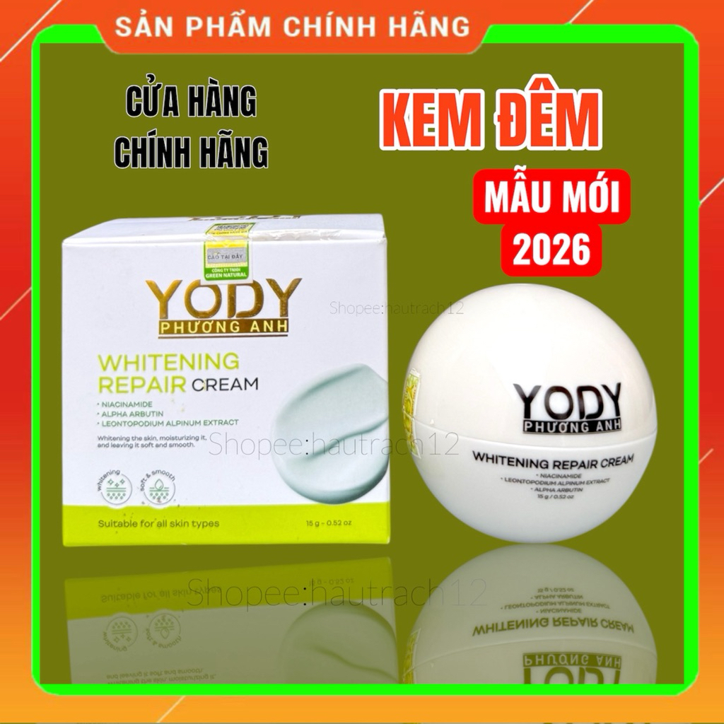(Mẫu Mới)𝐊𝐞𝐦 Đ𝐞̂𝐦 WHITENING REPAIR CREAM 𝐃𝐮̛𝐨̛̃𝐧𝐠 𝐓𝐫𝐚̆́𝐧𝐠 𝐃𝐚 𝐌𝐨̛̀ 𝐓𝐡𝐚̂𝐦 𝐍𝐚́𝐦 -15g  𝐘𝐨𝐝𝐲 𝐏𝐡𝐮̛𝐨̛𝐧𝐠 𝐀𝐧𝐡 [𝐂𝐡𝐢́𝐧𝐡 𝐇𝐚̃𝐧𝐠]