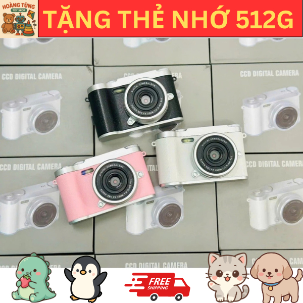 Máy ảnh chụp Retro Mini CCD 4K 512G – Camera Vintage Chụp Ảnh Quay Video, Máy Chơi Game Mini, Gen Z
