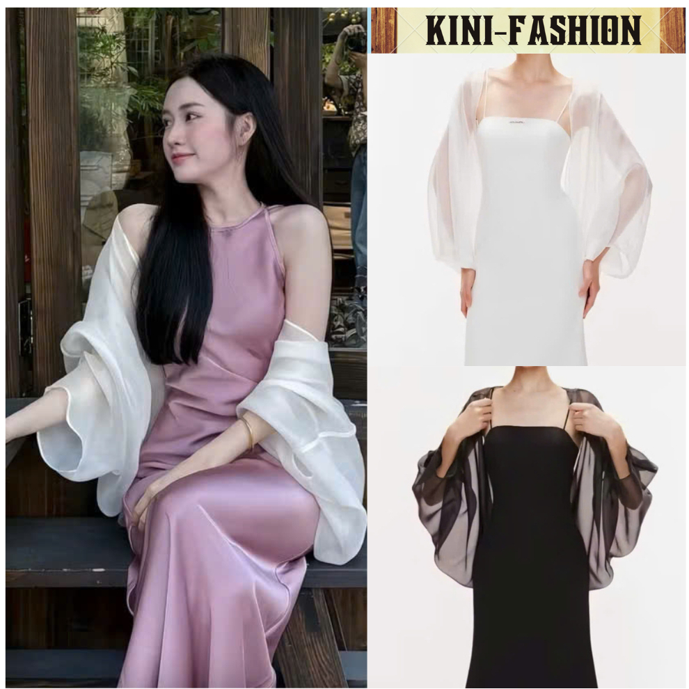 Áo choàng tơ- áo khoác tơ chất liệu tơ lụa mềm Freesize dưới 65kg KINI-FASHION
