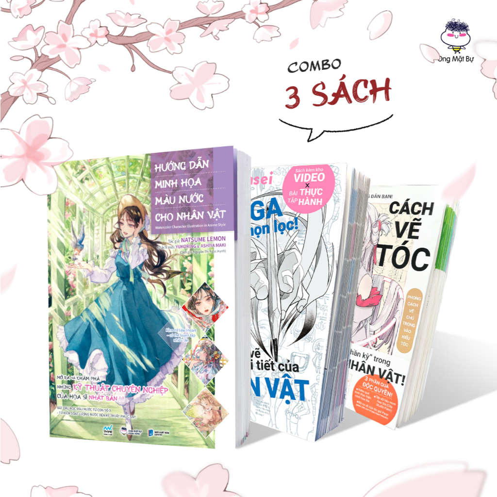 Combo Sách Luyện Vẽ Từ Cơ Bản Đến Chuyên Sâu - Hợp Tác Với Nhà Xuất Bản&Họa Sĩ Danh Tiếng,Uy Tín Tại Nhật Bản-Ong Mặt Bự