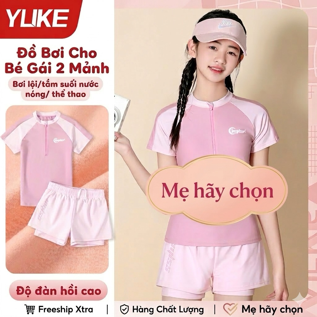 Bộ Bơi Trẻ Em YLIKE 2 Mảnh Kín Đáo Mới Nhất