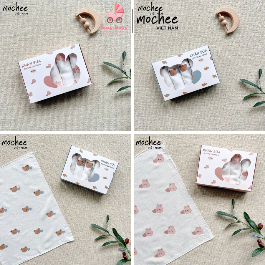 SET 5/ 6 KHĂN SỮA SỢI TRE MOCHEE, Suzy baby