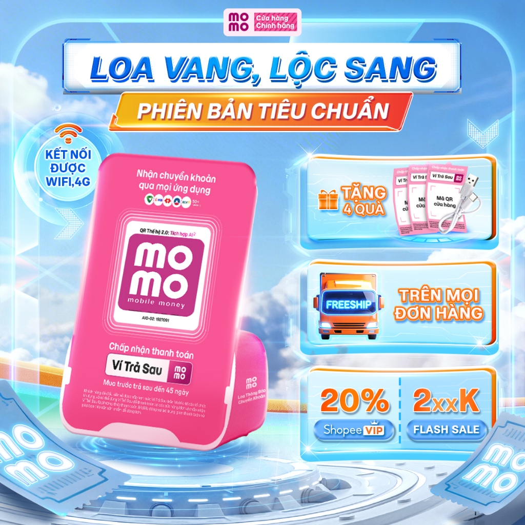[Chính hãng] Loa Thông Báo Chuyển Khoản MoMo - Tiền Về Trực Tiếp Ngân Hàng - Bản Tiêu Chuẩn