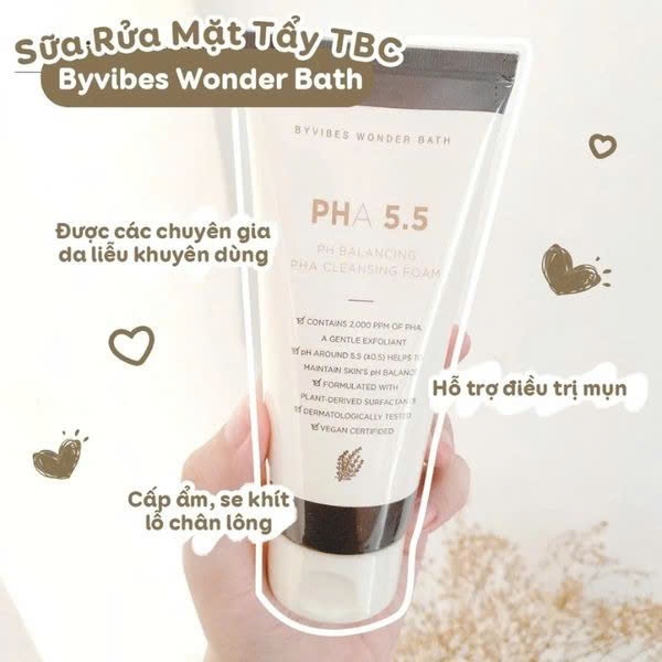 Sữa rửa mặt tạo bọt PHA 5.5 Byvibes Wonder Bath 130ml