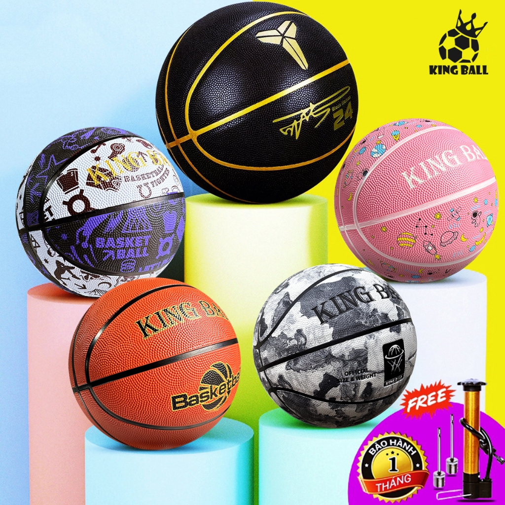 Quả Bóng Rổ Da Cao Su Size Số 5 6 7 Chính Hãng King Ball Banh Bóng Rổ Trẻ Em Nam Nữ Giá Rẻ Outdoor