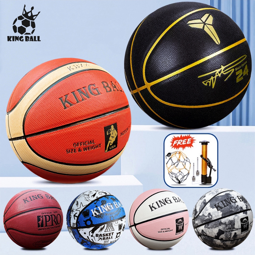 Bóng Rổ King Ball Chính Hãng Size Số 5 6 7 Trái Banh Bóng Rổ Da Cao Su Trẻ Em Nam Nữ Outdoor