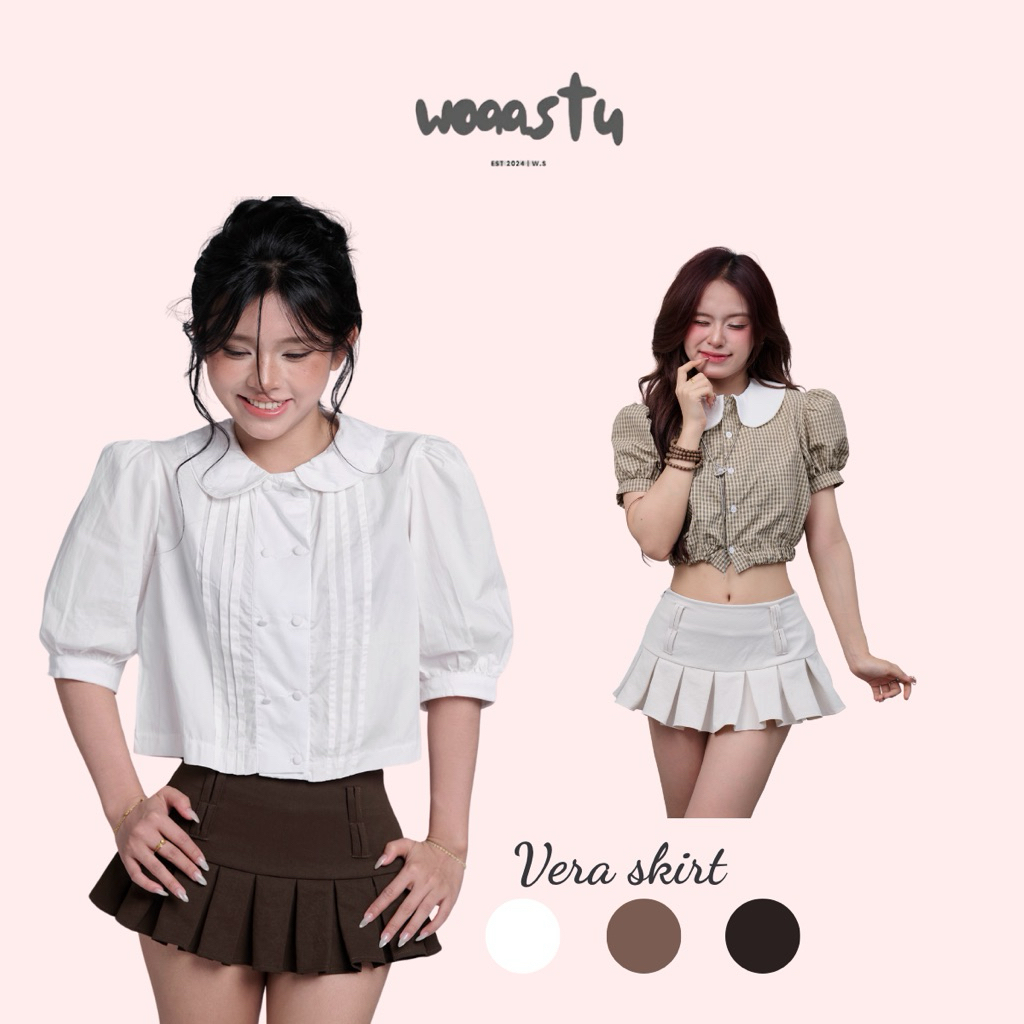 [WOAA.STU] • PREMIUM• Chân váy ngắn xếp ly Vera Skirt- KHÔNG KÈM BELT