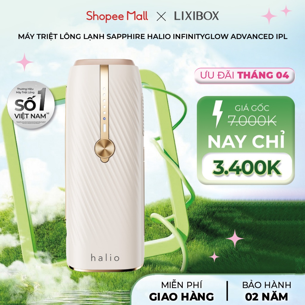 [CTĐB] Máy Triệt Lông Lạnh Sapphire Halio InfinityGlow Advanced IPL Cooling Hair Removal Device