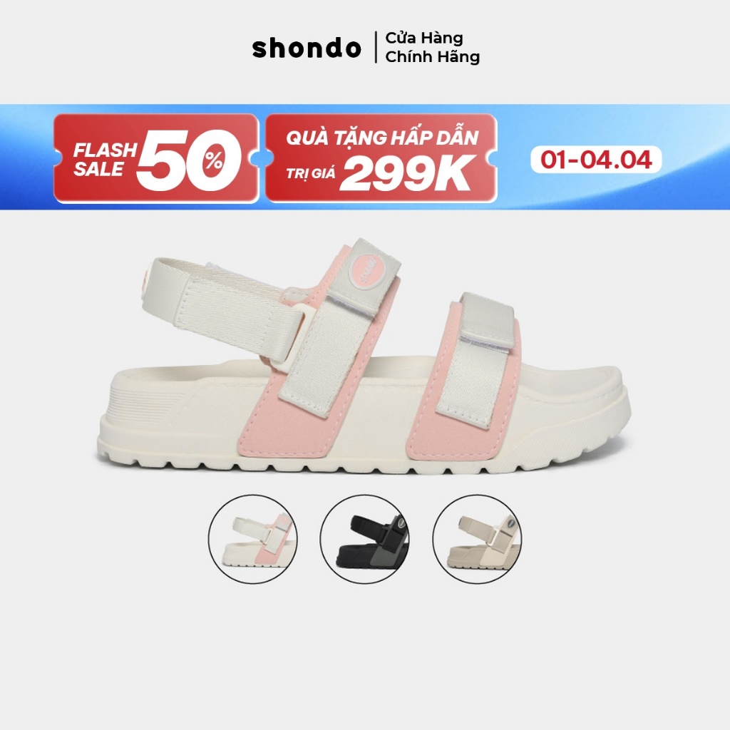 Giày Sandal Nam Nữ Platy 4 Bánh Mì, Siêu Nhẹ Shondo Nhiều Màu