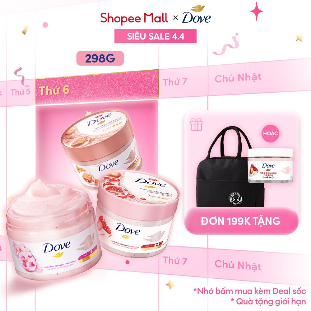 [CHÍNH HÃNG ĐỘC QUYỀN] Smoothie Tẩy Tế Bào Chết Body Dove Chăm Da Sáng Mịn 298g